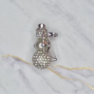 Silver Snowman Brooch